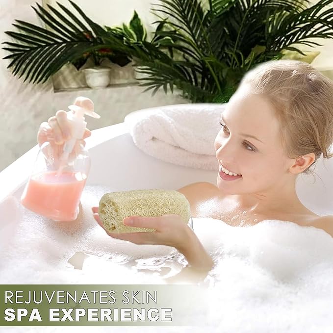 6 Pack Natural Loofah Exfoliating Body Scrubber, 5 Inches Organic Luffa Bath - Image 5