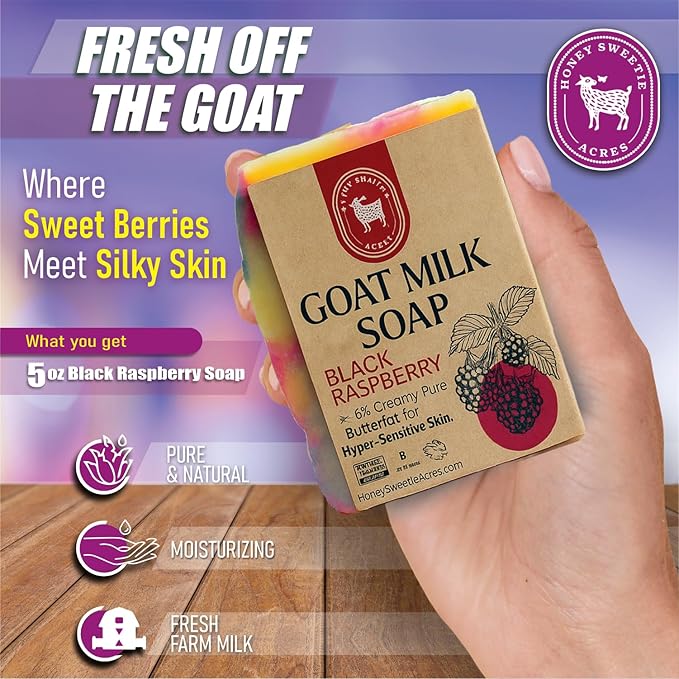 Honey Sweetie Acres Black Raspberry Goat Milk Soap - Image 2