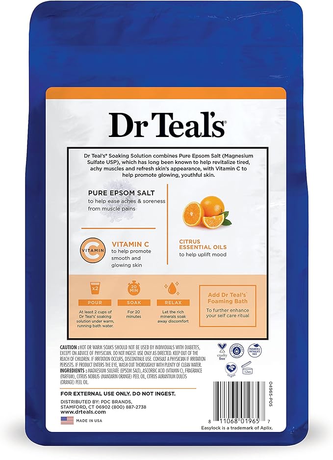 Dr Teal's Pure Epsom Magnesium Salt Soak, Glow & Radiance - Image 12