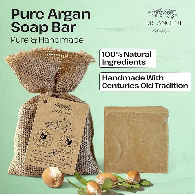 Dr.Ancient Argan Soap Bar, Organic Soap Bars Handcrafted the Traditional Way - Image 2