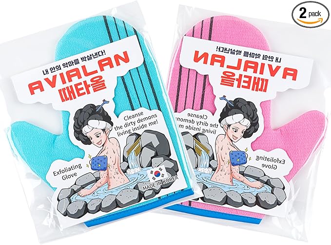 Exfoliating Glove Korean Skin Care Body wash loofah face Lip Body Scrub Dry by Unknown