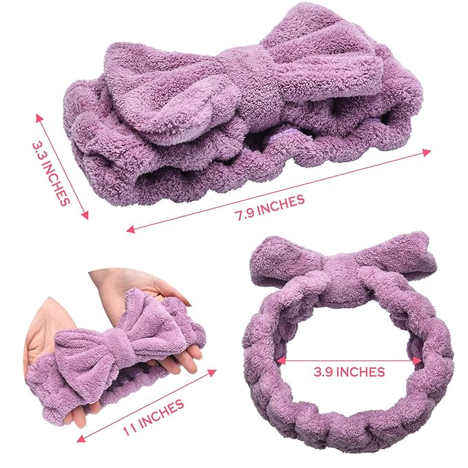 Hicarer 3 Piece Microfiber Bowtie Hairband Set - Image 4