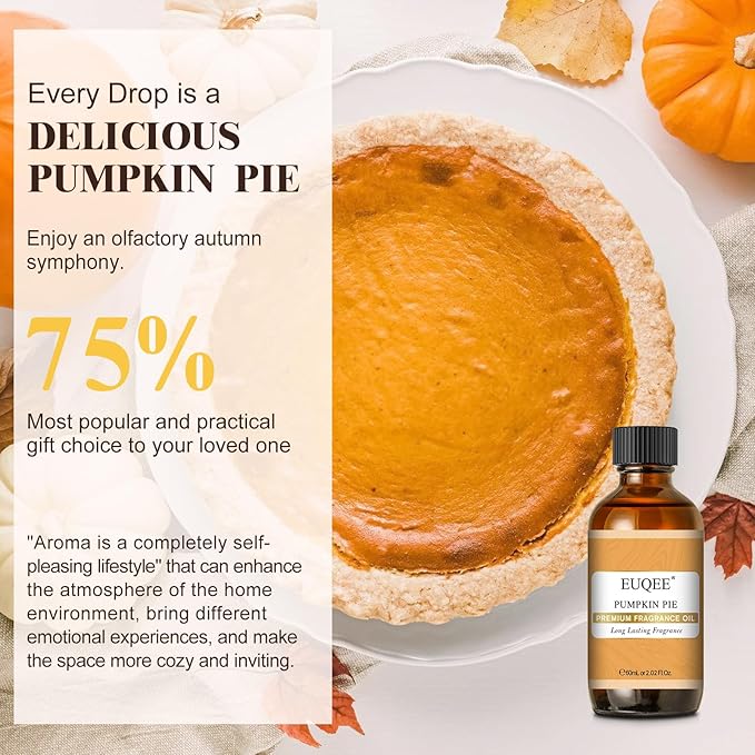 EUQEE Pumpkin Pie Fragrance Oil, Premium Pumpkin Pie Scented Essential Oils - Image 4