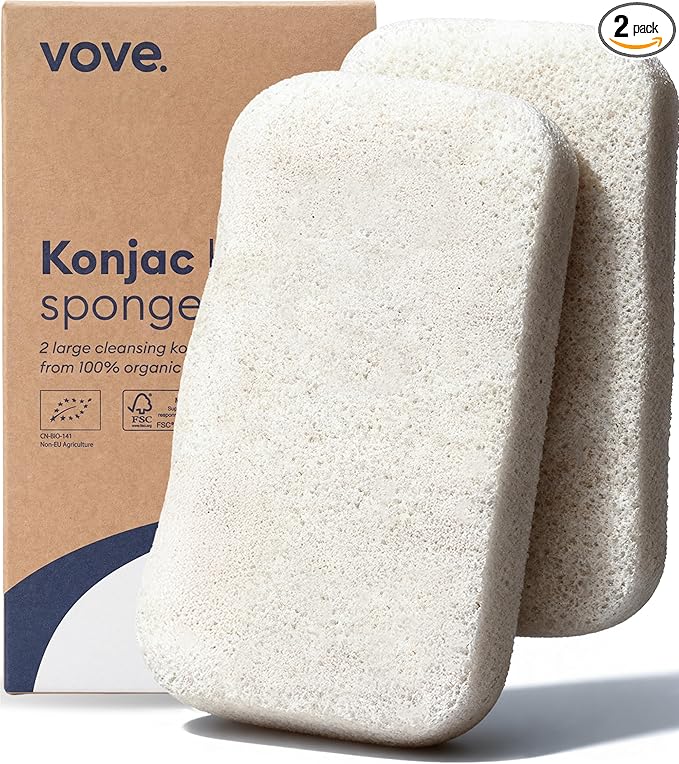 Vove Organic Konjac Body Sponges 2-Pack by Vove