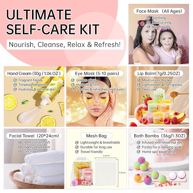 70-Piece Spa Party Kit for 10 People, Girls Spa Night Set & Spa Kit for Girls - Image 7