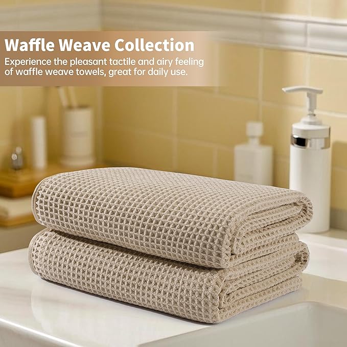 MICROFI New Microfiber Waffle Bath Towels, 2 Pieces, Fast Drying, Lint Free 430 - Image 6