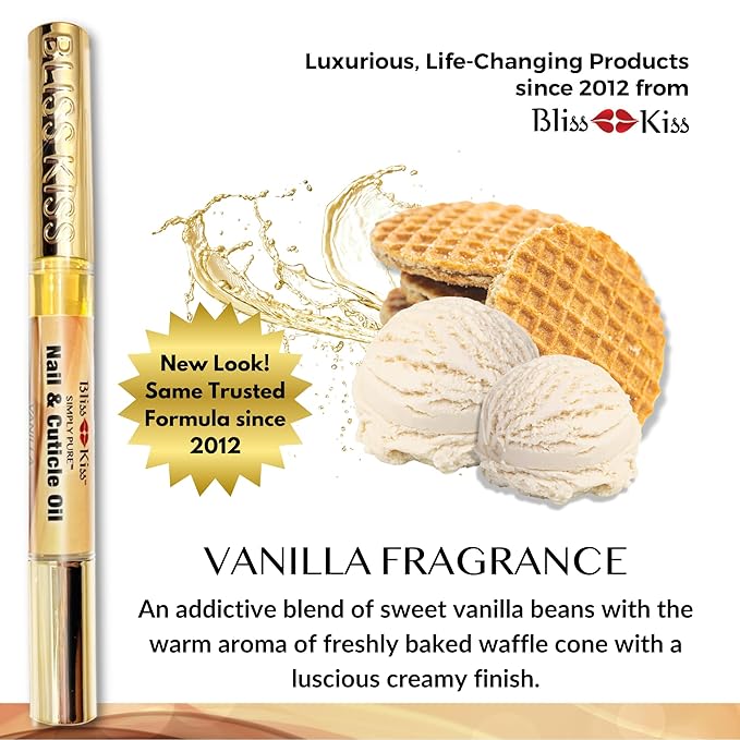 Bliss Kiss | 1 Vanilla Fragrance | Nail Oil Cuticle Pen w/Vitamin E & - Image 9