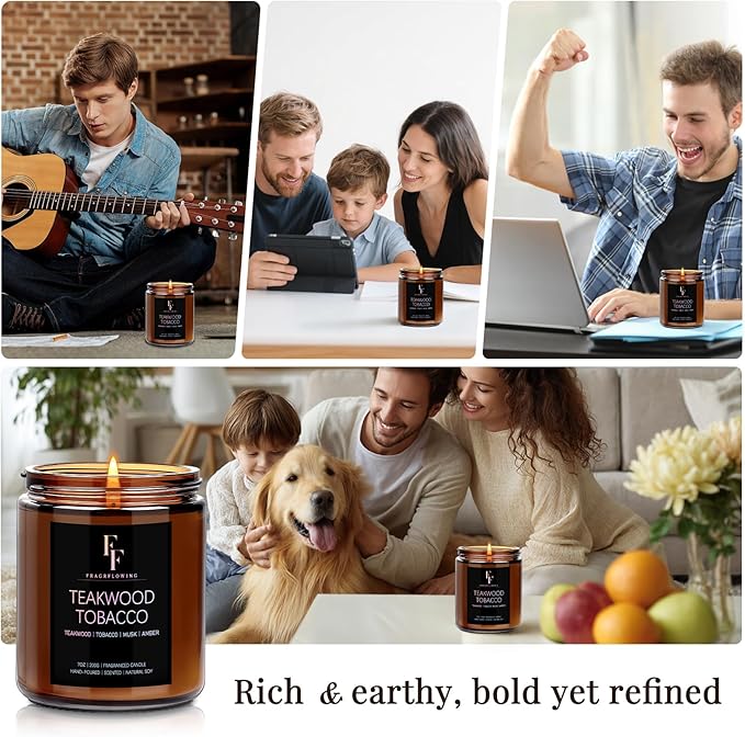 Teakwook Tobacco Scented Candle - Image 5