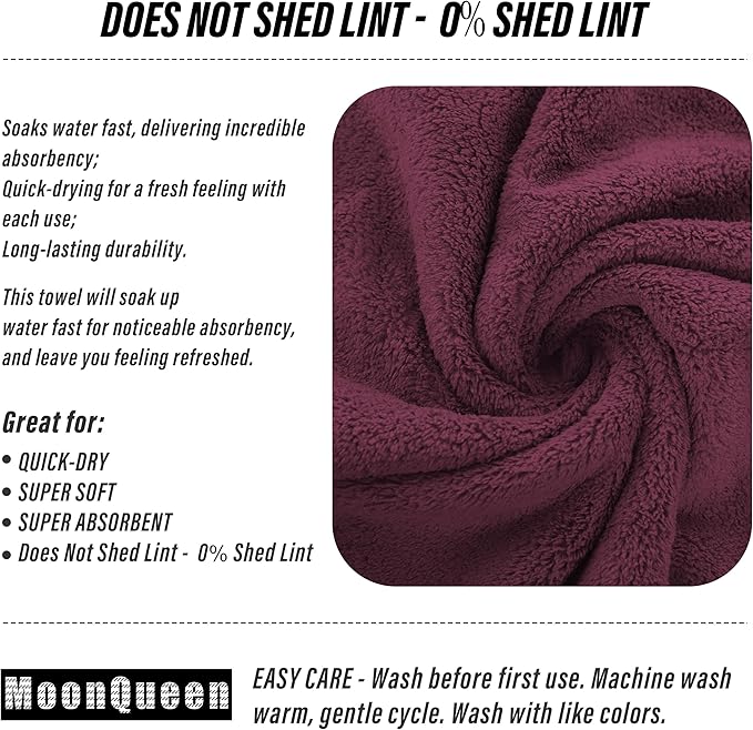 MOONQUEEN 6 Pack Premium Hand Towels - Image 4