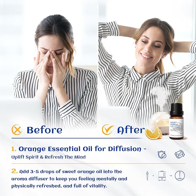 HIQILI Sweet Orange Essential Oil, 100% Pure Natural - Image 2