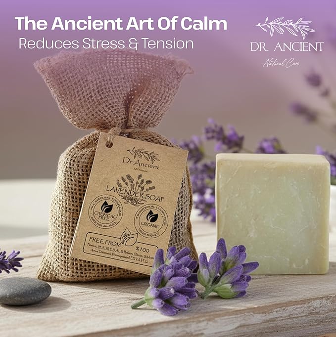 Dr.Ancient Lavender Soap Bar, Organic Soap Bars Handcrafted the Traditional Way - Image 4