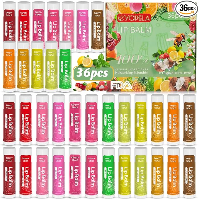 Yopela 36 Pack Natural Lip Balm Bulk by yopela