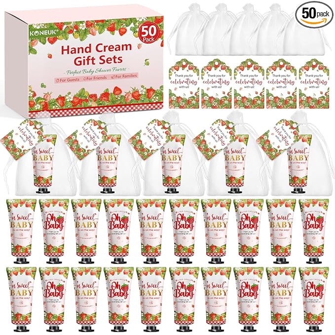 KONEUK 50 Pack Bulk Hand Cream Gifts Sets, Baby Shower Favors and Bridal Shower by KONEUK