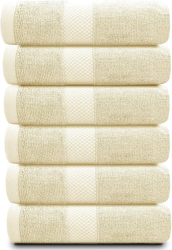 White Classic Luxury Beige Hand Towels - Image 2