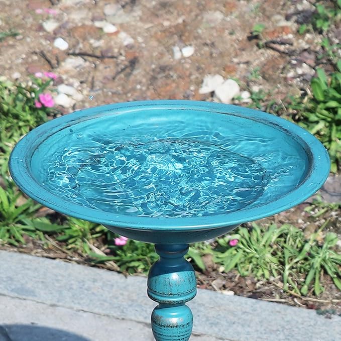 26.6”H×12.3" W Cast Iron Pedestal Bird Bath，Metal Birdbaths Bird Feeder Seed - Image 6