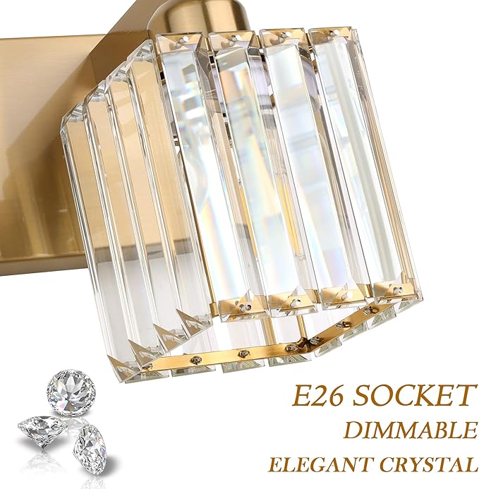 Aipsun Bathroom Vanity Lights Fixtures Crystal Vanity Light 5 Light Modern - Image 7