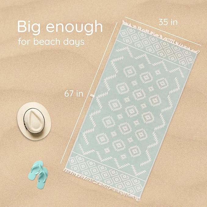 Turkish Beach Towel – 100% Cotton, Quick Dry, Lightweight, Oversized Beach Towel - Image 4