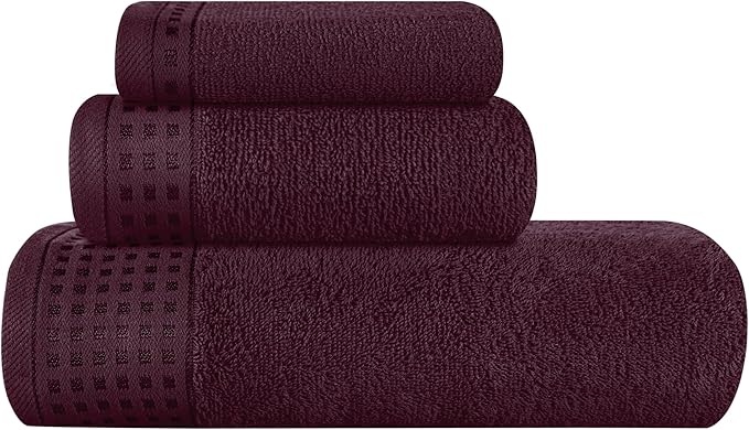GLAMBURG Ultra Soft 3 Pack Cotton Towel Set, Contains a Bath Towel 28x55 inch by GLAMBURG