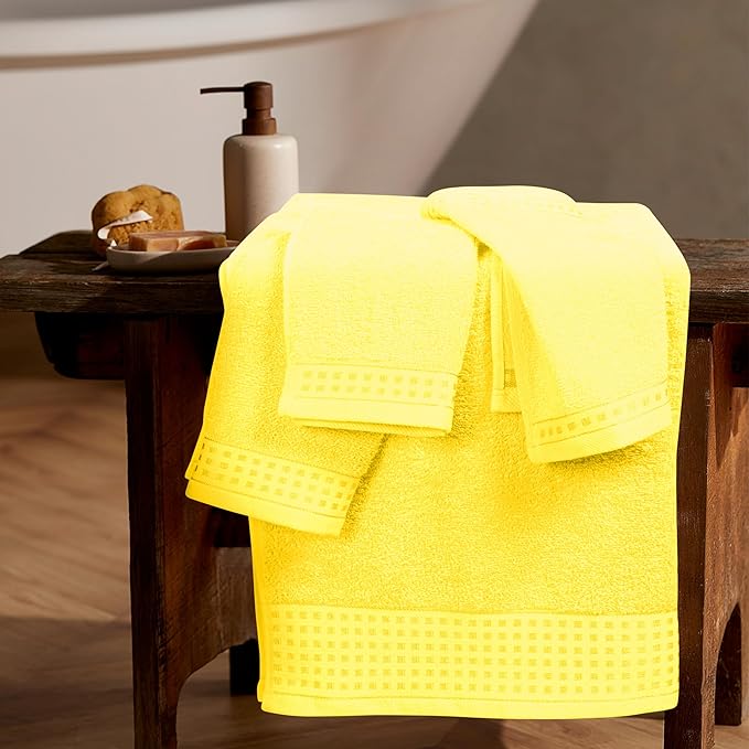 GLAMBURG Ultra Soft 3 Pack Cotton Towel Set, Contains a Bath Towel 28x55 inch - Image 3