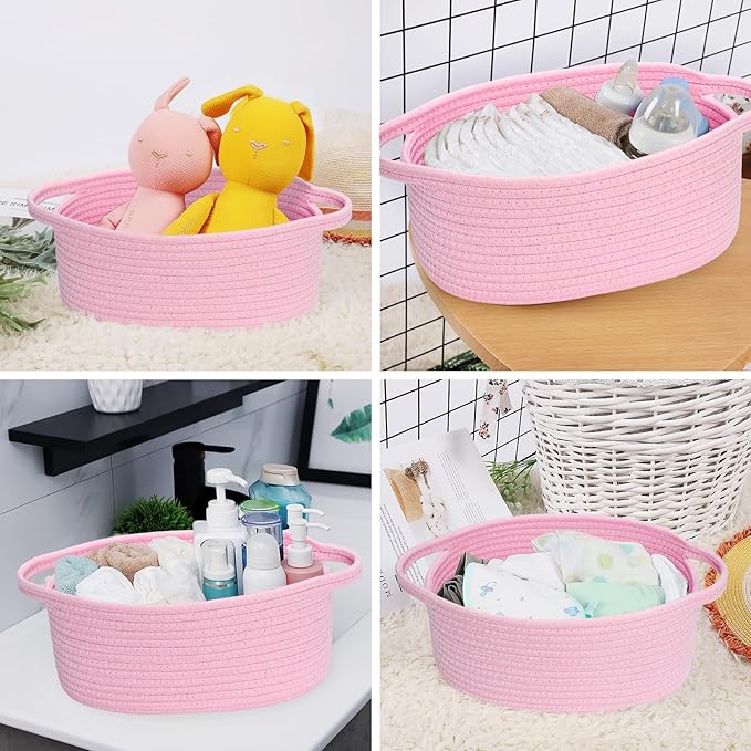 ABenkle Small Basket, Rope Room Shelf Storage Basket, Cat Dog Toys Basket Chest - Image 6