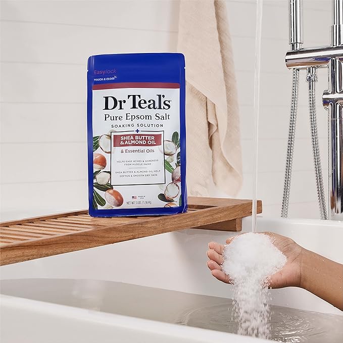 Dr Teal's Pure Epsom Magnesium Salt Soak, Shea Butter & Almond, 3 lbs - Image 6