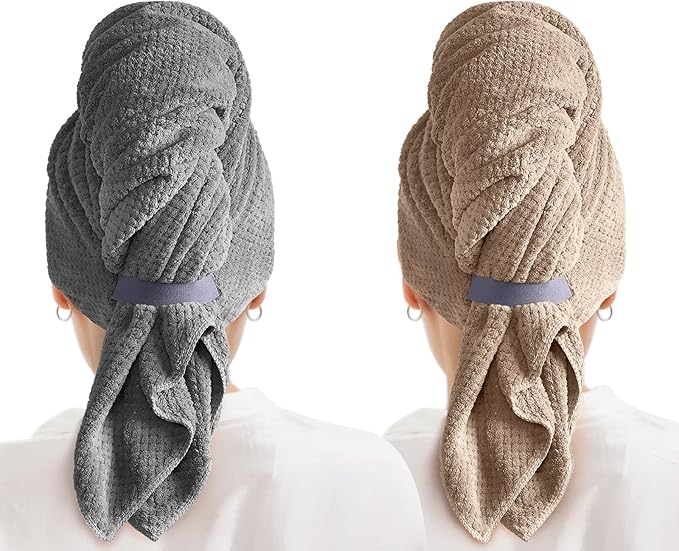 MABAO 2 Pack Microfiber Hair Towel Wrap by MABAOSleepMasks
