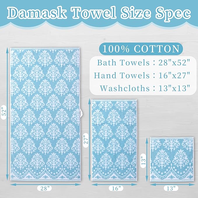 Hand Towels for Bathroom, Bath Hand Towel Set of 4, Jacquard Decorative Hand - Image 5
