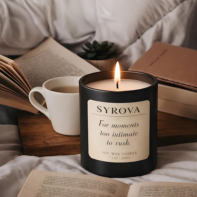 Amber & Tonka Bean Candle, Luxury Scented Soy Candle 7oz, Warm Cozy Fragrance - Image 4