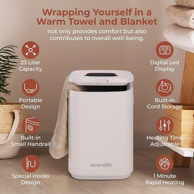 SereneLife Towel Warmer Bucket - Image 6