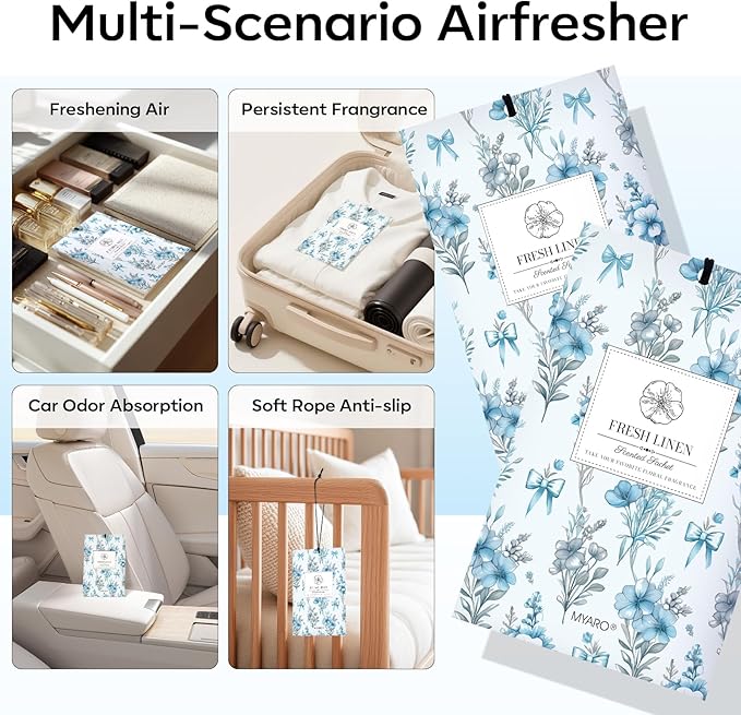 MYARO 20 Packs Fresh Linen Sachets - Image 3