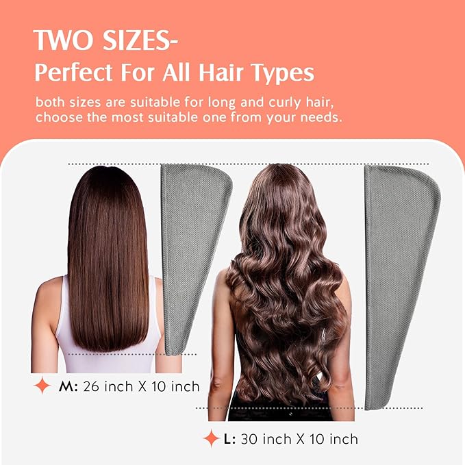 YFONG 2 Pack Microfiber Hair Towel Wrap - Image 4
