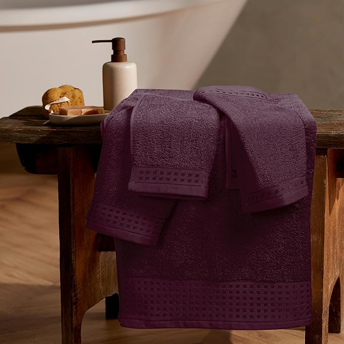 GLAMBURG Ultra Soft 3 Pack Cotton Towel Set, Contains a Bath Towel 28x55 inch - Image 3