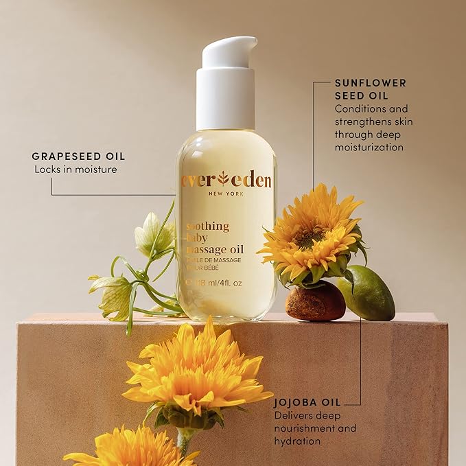 Evereden Soothing Baby Massage Oil 10.1 fl oz. | Clean Baby Care | Non-toxic - Image 2