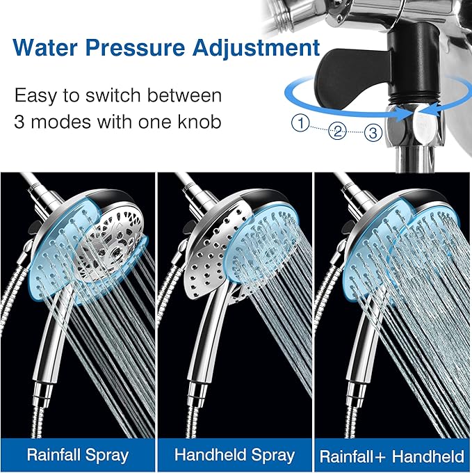 Shower Head with Handheld High Pressure: INAVAMZ Hand Held Shower Head & Rain - Image 4
