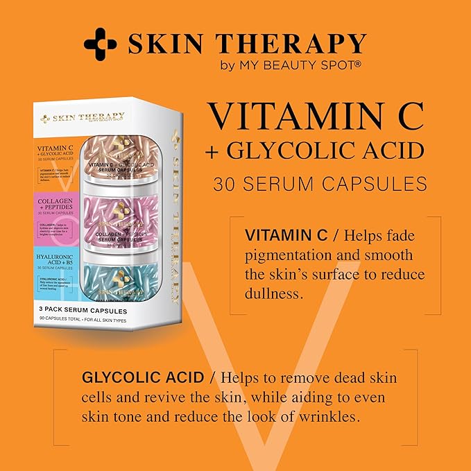 My Beauty Spot Facial Serum Capsules 3 Pack 90pcs Vitamin C Serum, Hylunaric - Image 2