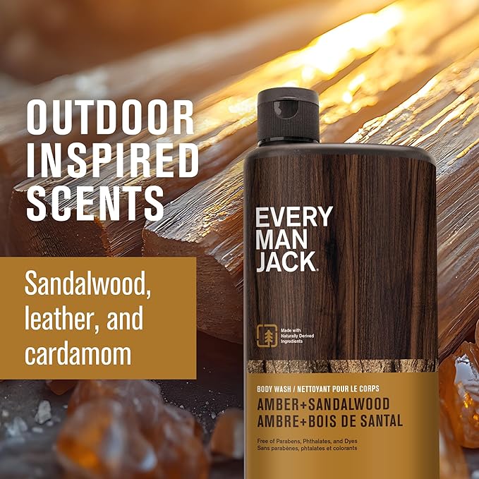 Every Man Jack Amber+Sandalwood Hydrating Mens Body Wash - Image 3