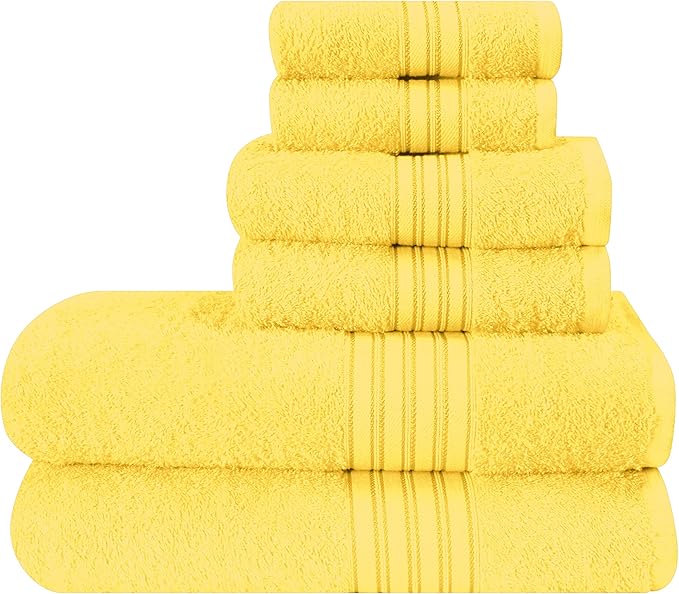 BOUTIQUO 6 Pack Cotton Towel Set, Contains 2 Bath Towels 28x55 inch, 2 Hand by BOUTIQUO