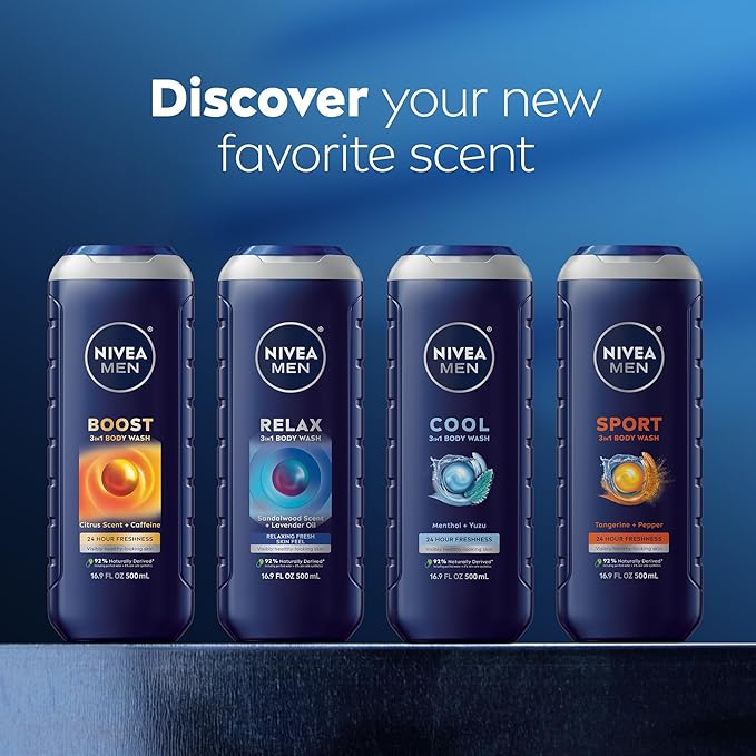 NIVEA Men Sport Body Wash with Revitalizing Minerals, Tangerine and Pepper Scent - Image 9