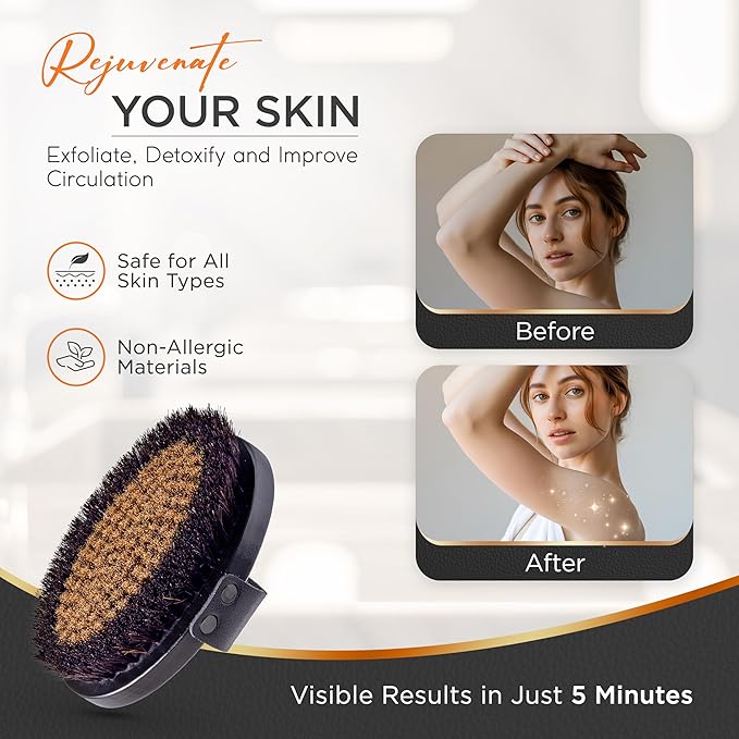 Copper Dry Brushing Body Brush for Lymphatic Drainage by HAPPY SOL - Image 5