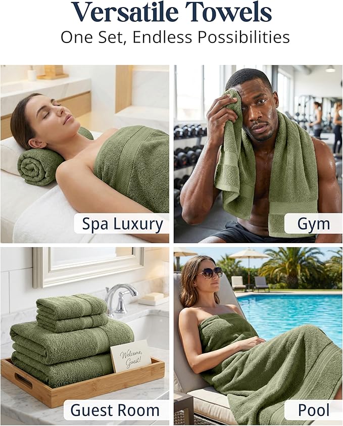 LANE LINEN Luxury Cotton Bath Towel Pack of 6 - Image 7