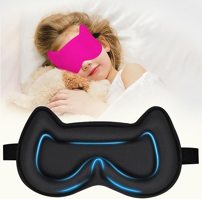 Kids Sleep Mask Eye Mask: 3D Contoured Cup Sleeping Masks, Blindfold by Unknown