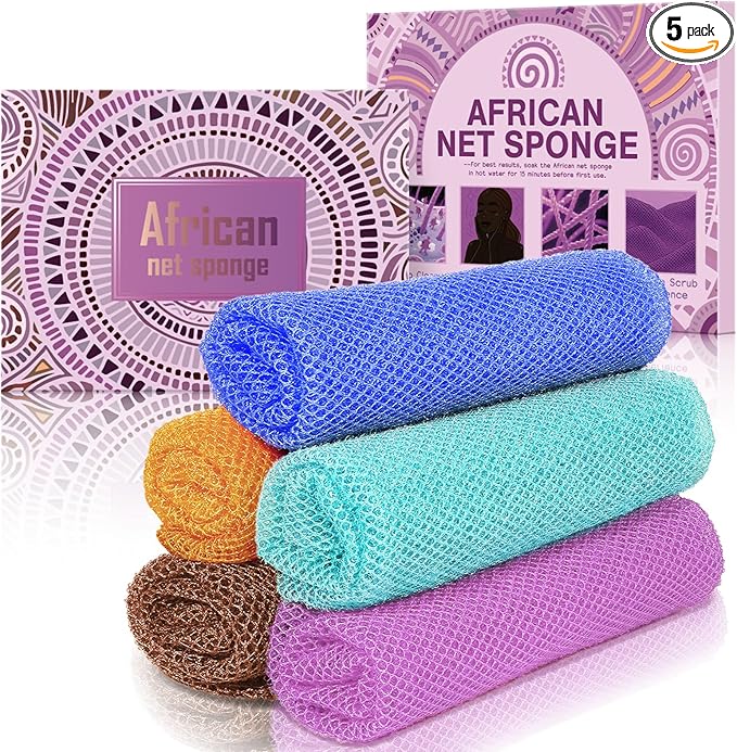 5 Pieces African Net Sponge – Deep Cleansing & Exfoliating Mesh by SpiralScgv