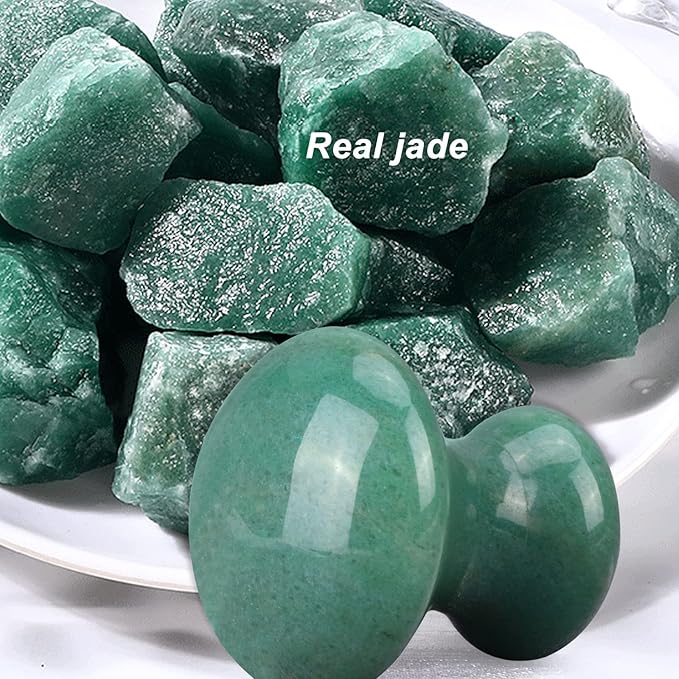 ideayard Mushroom Gua sha 2Pcs Jade Eye Massage Facial Tool Smooth Cute - Image 2