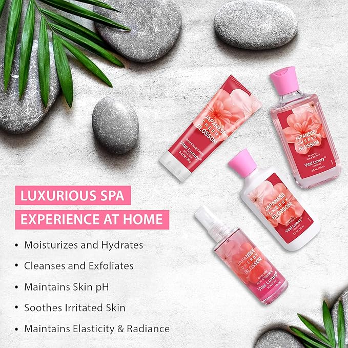 Mother’s Day Gift Set for Women – 4PC Japanese Cherry Blossom Luxury Spa Kit - Image 4