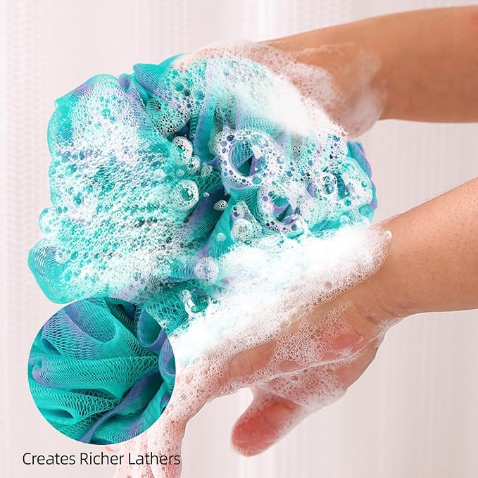 Fu Store Loofah Sponge Shower Loofahs 70g Bath Sponges Mesh Balls 4 Multi Color - Image 5