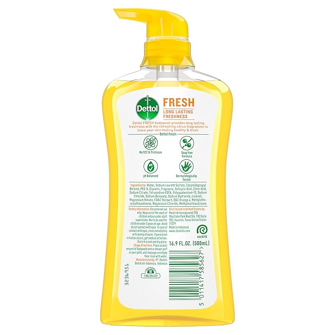 Dettol Fresh Body Wash and Shower Gel, Fresh Yuzu Citrus Scent Body Wash - Image 2