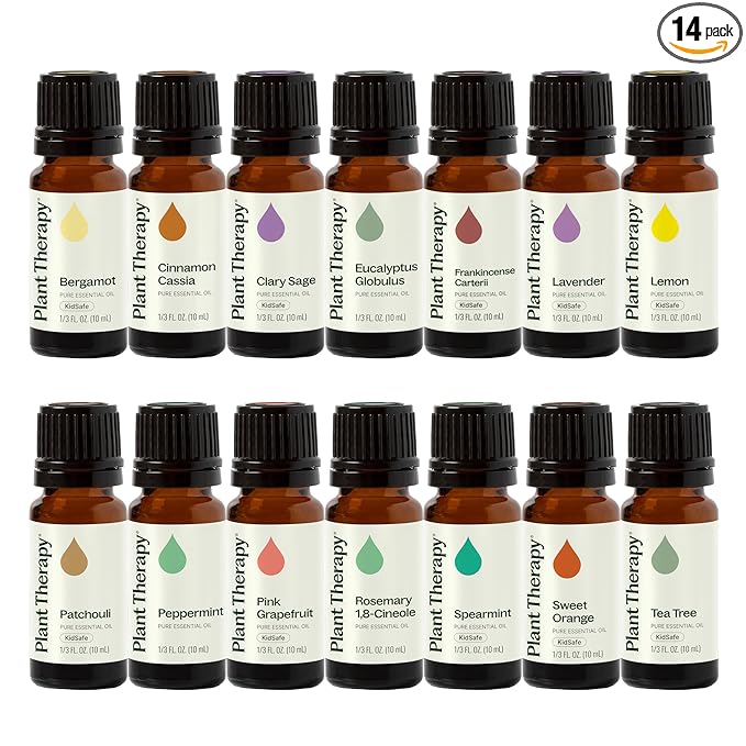 Plant Therapy Top 14 Essential Oil Set, 10 mL Bottles of Lavender, Eucalyptus by PlantTherapy