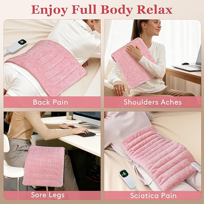 UTK XL Heating Pad for Back, Electric Heat Pad for Period Cramps Pain Relief - Image 4