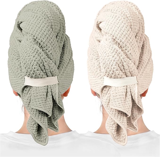 ROLSHOL 2 Packs Large Microfiber Hair Towels by ROLSHOL