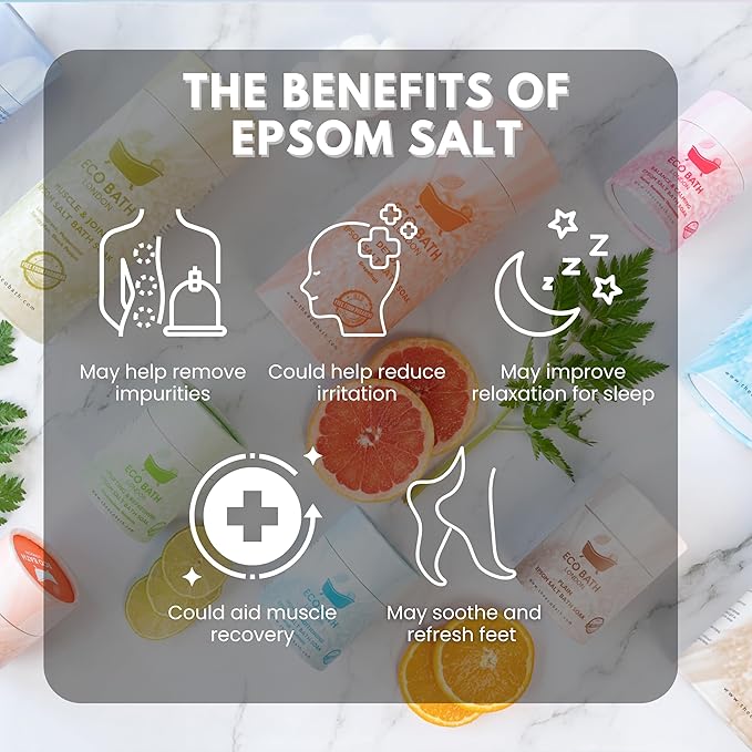 Eco Bath London Skin Conditioning Epsom Salt Bath Soak – Tube 2.2 LB | Made in - Image 4